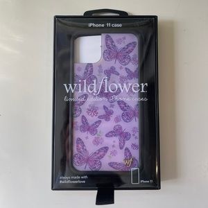 Purple butterfly, iPhone 11, wildflower case